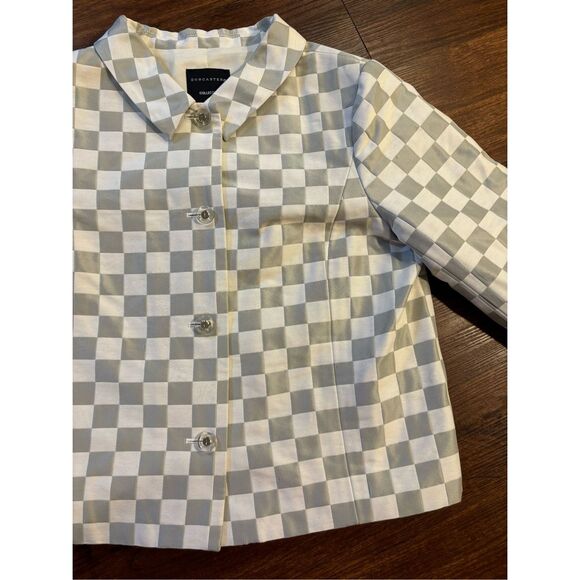 Doncaster Jackets & Blazers - Doncaster retro plaid jacket 90s size 4 checkered gray white